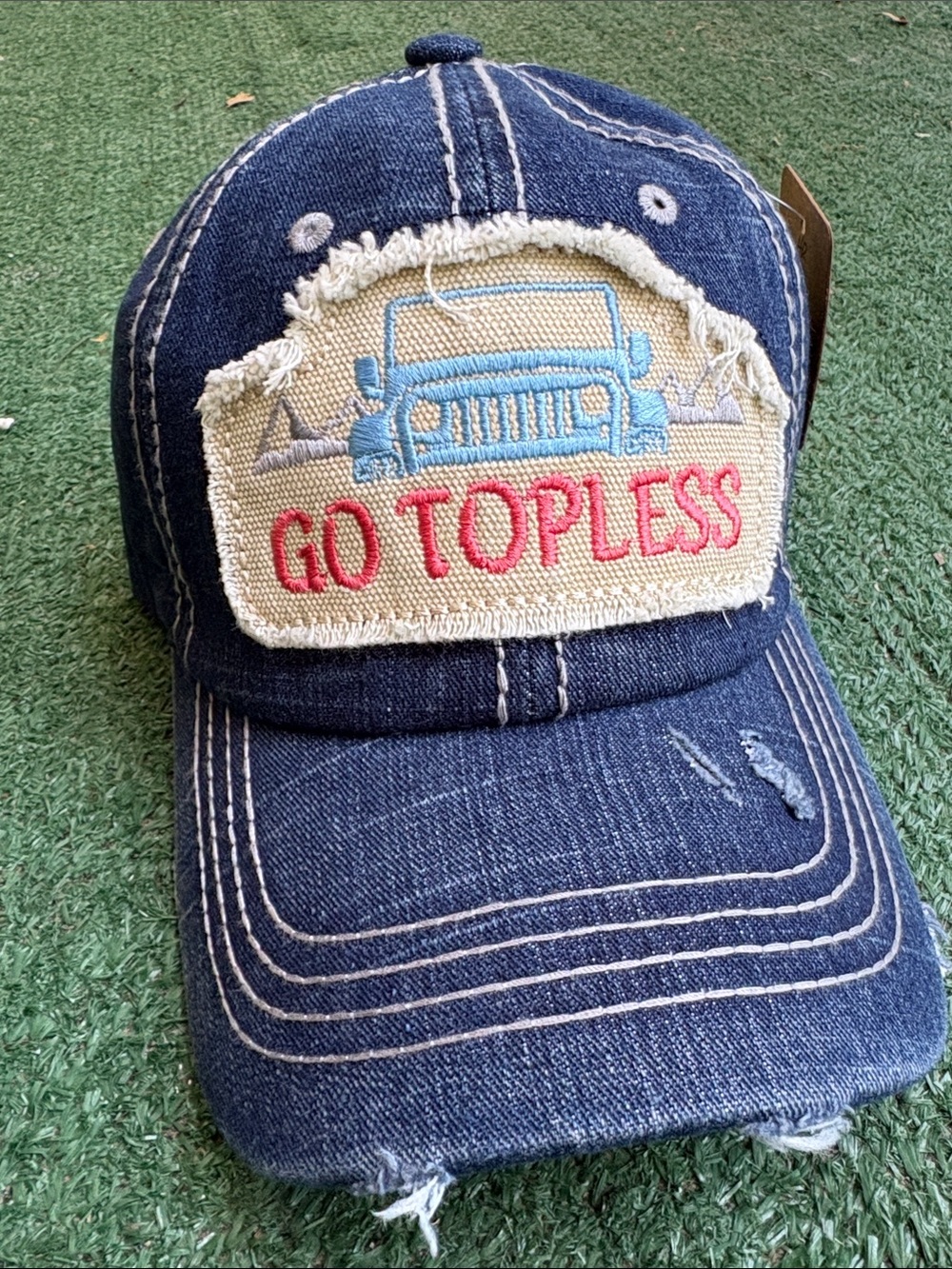 Denim 'Go Topless' Jeepin’ Patch Cap - Blue